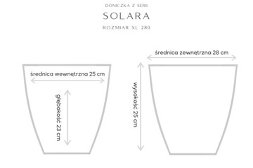 SOLAR XL 280 БОЛЬШОЙ КРУГЛЫЙ БЕТОННЫЙ ЦВЕТОЧНЫЙ ГОРШОК