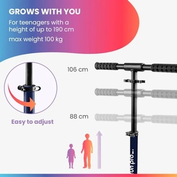 БОЛЬШОЙ СКЛАДНОЙ СКУТЕР СО СВЕТОДИОДНЫМ ТОРМОЗОМ