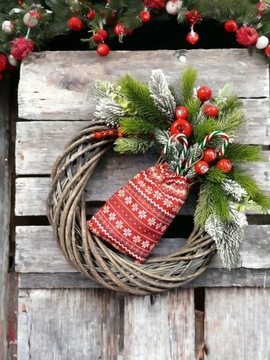 Рождественский венок на дверь Рождественский венок украшение центральный подарок
