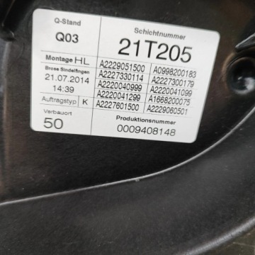 Galinių kairių durų stiklo pakėlėjas MERCEDES-BENZ S (W222, V222, X222) A2227300179 – nuotrauka 8