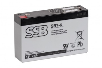 Akumulator AGM SSB SB 7-6 6V 7Ah