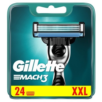 Gillette Mach 3 wkłady ostrza nożyki 24 szt USA