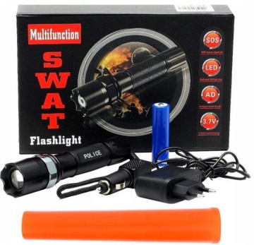 LATARKA Policyjna SWAT LED CREE XM-L ZOOM Nakładka