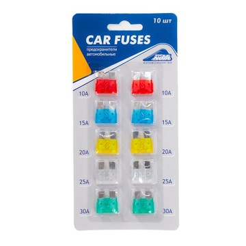 10 БОЛЬШИХ АВТОМОБИЛЬНЫХ ПРЕДОХРАНИТЕЛЕЙ, НАБОР ПЛАСТИН