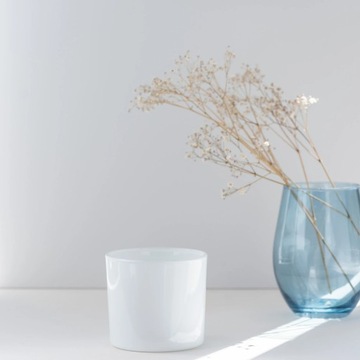 Стеклянная емкость для свечей 70836 белая глянцевая 310 мл, набор. 6 шт.