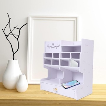 ORGANIZER NA BIURKO PRZYBORNIK NA KREDKI DŁUGOPISY OŁÓWKI Z SZUFLADĄ PÓŁKA