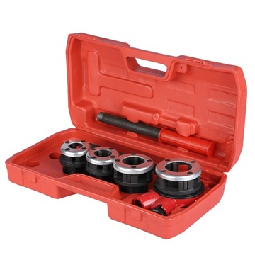 Ручной набор для нарезания резьбы на сантехнических трубах с 4 матрицами, инструмент для нарезания резьбы 1/2 дюйма, 3/4 дюйма, 1 дюйма, 1-1/4 дюйма