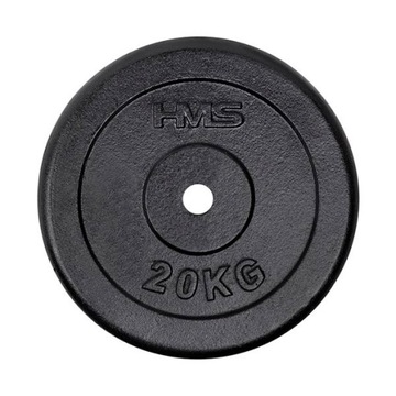 Treningowy TALERZ Czarny ŻELIWNY 31mm 20kg HMS