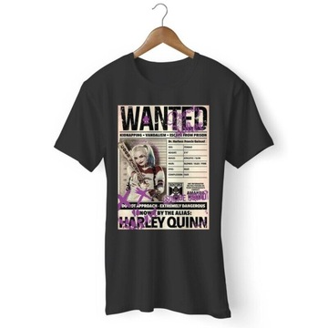 Wanted Harley Quinn Suicide Squad Men T Shirt Koszulka