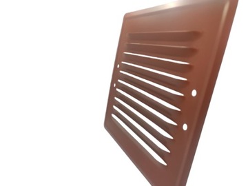 РЕШЕТКА ВЕНТИЛЯЦИОННАЯ МЕТАЛЛ, коричневая, 14х14 + ребра