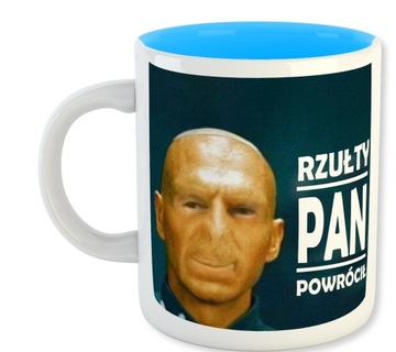 Kubek Biały Niebieski Środek RZUŁTY PAN
