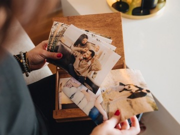 ФОТОКОРОБКА, металлическая застежка, тик, 15х23