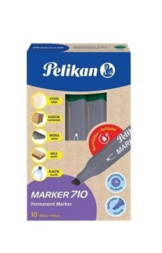 Маркер 710 перманентний зелений (10 шт.) PELIKAN