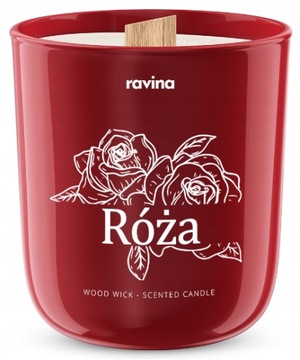 RÓŻA - sojowa świeca świeczka zapachowa w szkle