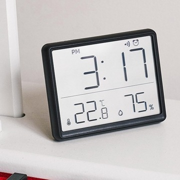 Внутренний гигрометр, электрический календарь, сигнализация, черный