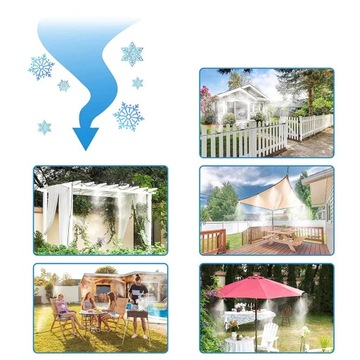 ВОДЯНАЯ ЗАВЕСА ТУМАННЫЙ СПРИНКЕР 12 м КОМПЛЕКТ ДЛЯ ПОЛИВАНИЯ САДОВОГО КОНДИЦИОНИРОВАНИЯ