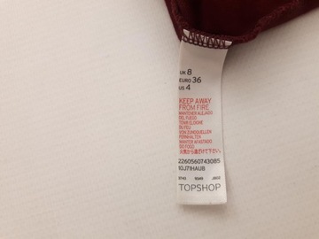 TOPSHOP dzianinowa SUKIENKA dopasowana WYGODNA bordowa _ 36