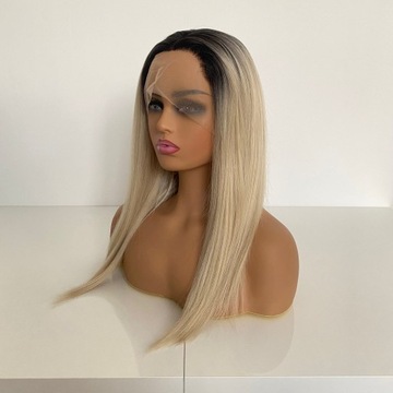 Парик платинового блонда LACE FRONT + БЕСПЛАТНАЯ шапочка