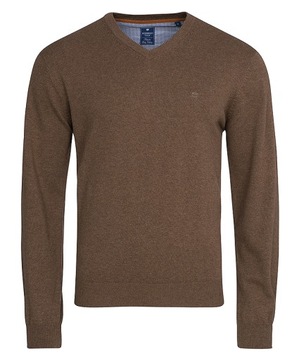 Sweter męski Redmond Casual V-Neck 600/38 Brązowy