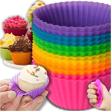 СИЛИКОНОВЫЕ ФОРМЫ ДЛЯ КЕКСОВ, МАФФИНЫ, ФОРМА ДЛЯ ВЫПЕЧКИ, ЧАШКИ, 12 ШТ.