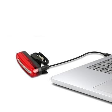 LAMPKA ROWEROWA NA ROWER TYŁ LED USB ŚWIATŁO TYLNIE OŚWIETLENIE ŚWIATEŁKO