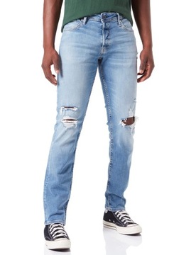 JACK&JONES NIEBIESKIE JEANSY DZIURY (32/32)