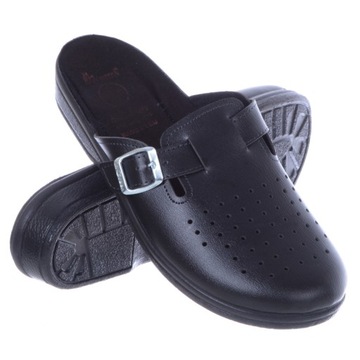 Buty Męskie Medyczne Klamerka zakryte czarne 41