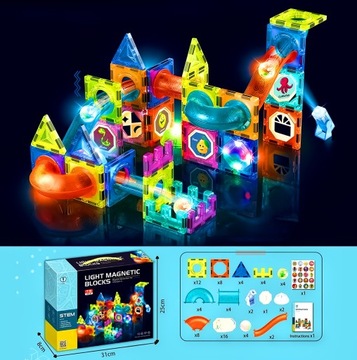 Развивающие МАГНИТНЫЕ Кирпичи СТРОИТЕЛЬНЫЕ Панели СВЕТЯЩАЯСЯ Дорожка ГОЛОВОЛОМКА