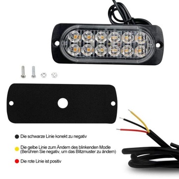 Сигнальные лампы Автомобильные проблесковые огни 4x 12LED 12/24В