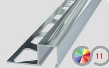 Listwa kwadratowa aluminium 12mm CHROM LUSTRZANY