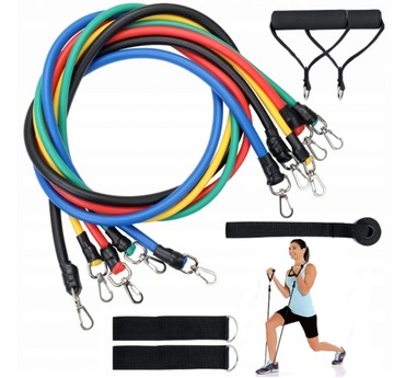 GUMY OPOROWE ZESTAW 5 GUM OPOROWYCH DO ĆWICZEŃ CROSSFIT FITNESS Z POKROWCEM