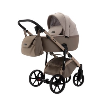 Коляска ADAMEX NOLA NATURA 4в1 + СИДЕНЬЕ BUZ PRO + БАЗА ISOFIX/4 КАПУЧИНО