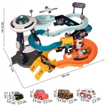 АВТОМОБИЛЬНАЯ ТРЕК ГОРКА парковка ЛИФТ ПРОСТРАНСТВЕННАЯ БАЗА СОУС НЛО 4 МАШИНЫ