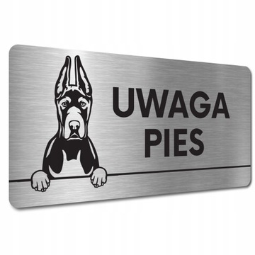 TABLICZKA UWAGA PIES GROŹNY PIES ZŁY Dog niemiecki TABLICZKA UWAGA ZŁY PIES
