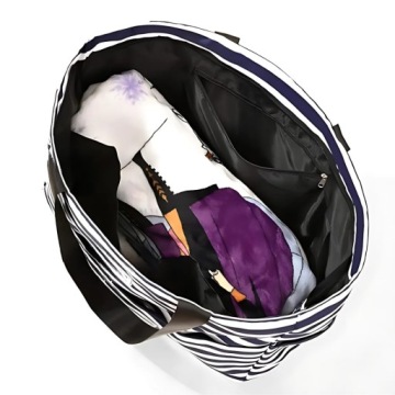 БОЛЬШАЯ ПЛЯЖНАЯ СУМКА ИЗ МАТЕРИАЛА - СКЛАДНАЯ - ПЕСОЧНЕЗАЩИТНАЯ НА МОЛНИИ