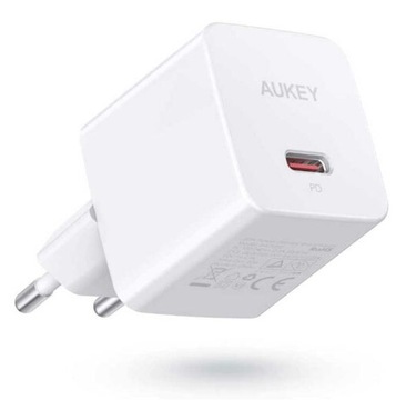 AUKEY White Mini ładowarka sieciowa 1xUSB-C PD 20W