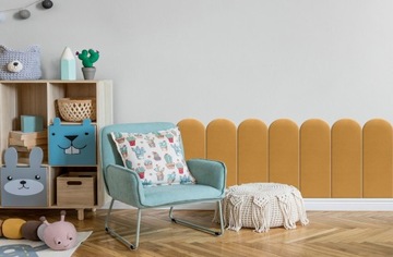 Желтая мягкая панель 20x60 см