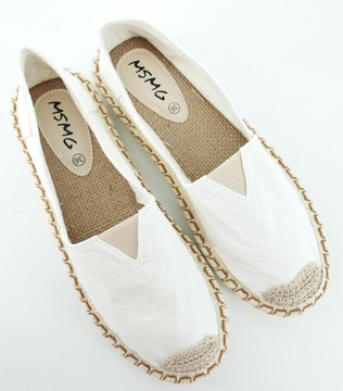 ESPADRYLE DAMSKIE BIAŁE LEKKIE WYGODNE R37