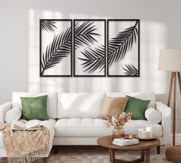 PALM LEAVES MIRACLE LEAF DECORATION 105 cm TRYPTYK LIVING ROOM IMAGES