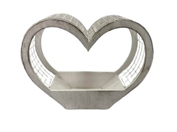 КОРЗИНА-КЛЕТКА ЧЕРНАЯ СЕРДЦЕ, ДЕРЕВЯННАЯ КРЫШКА, ВЫСОТА 28 СМ.