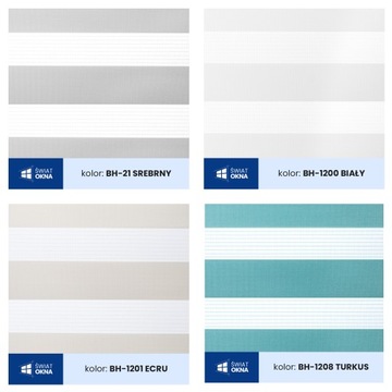 Roleta Rolety Dzień Noc wewnętrzna z prowadnicami na wymiar 62x150 cm