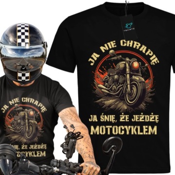 KOSZULKA JA NIE CHRAPIĘ DLA MOTOCYKLISTY NA MOTOCYKL NA PREZENT MĘSKA L