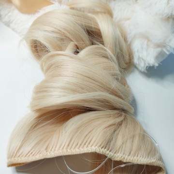 Włosy FLIP IN kręcone fale na gumce żyłce BLOND