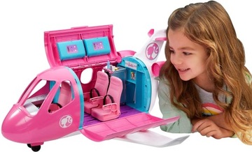 BARBIE SAMOLOT DLA LALEK DOMEK ZABAWKA PREZENT + PIESEK I AKCESORIA 15SZTUK