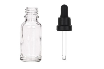 Butelka szklana bezbarwna 20 ml z pipetą