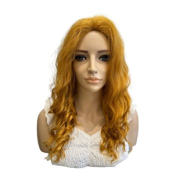 Peruka na Halloween włosy syntetyczne złoty blond loki kręcone czarownica