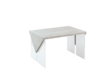 Stolik kawowy ława prostokątny biały połysk beton 90 x 60 x 50 cm