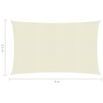 vidaXL Shade Sail 160 г/м² Кремовый 2,5x4 м HDPE