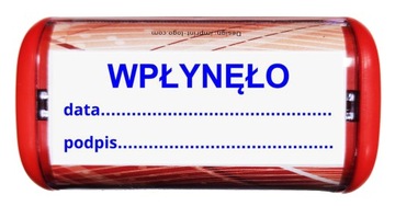 Pieczątka z napisem WPŁYNĘŁO data podpis TRODAT 8912
