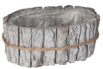 DONICZKA OSŁONKA DREWNIANA KORA KORYTKO DONICZKI